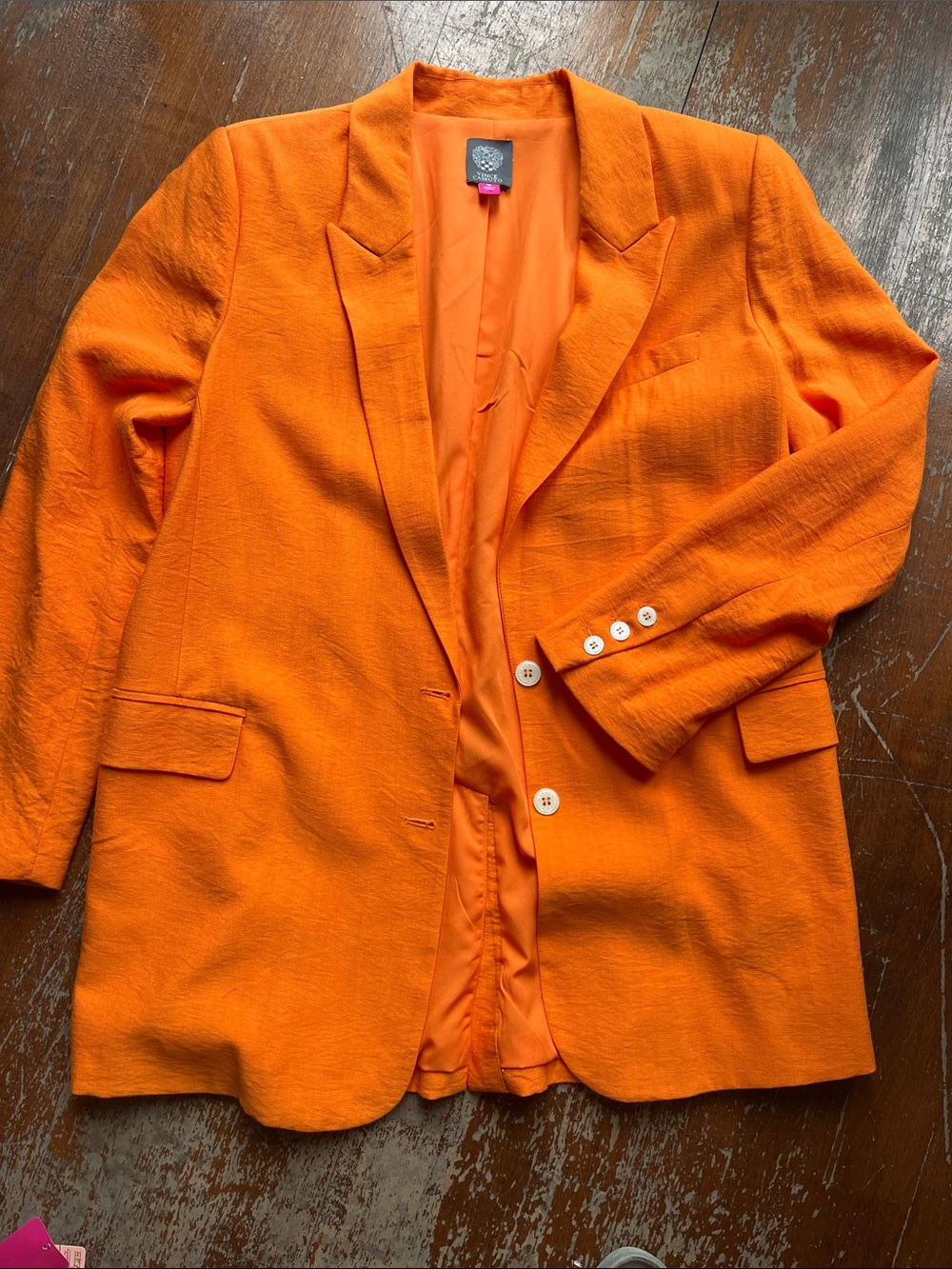 Vince Camuto Vibrant Orange Textured Blazer